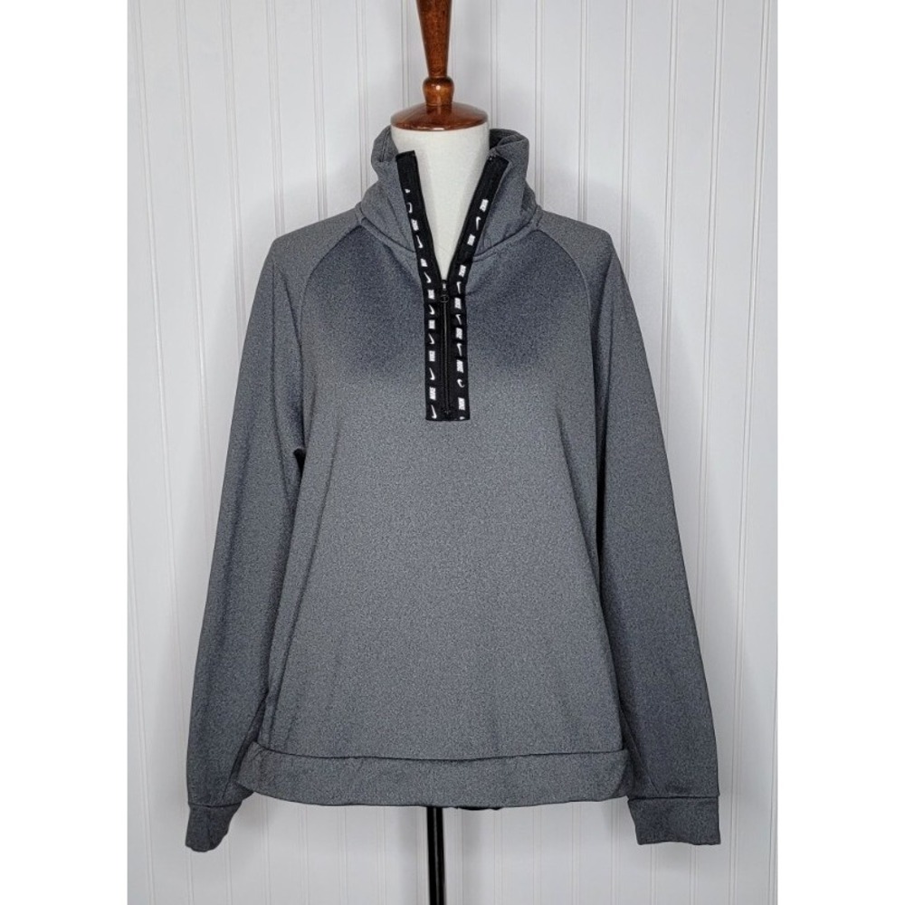 Nike Women's Gray Quarter-Zip Sweatshirt size Large w/ Pockets